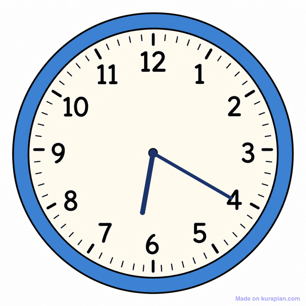 Clock Face — 6:20 (Twenty Past 6)