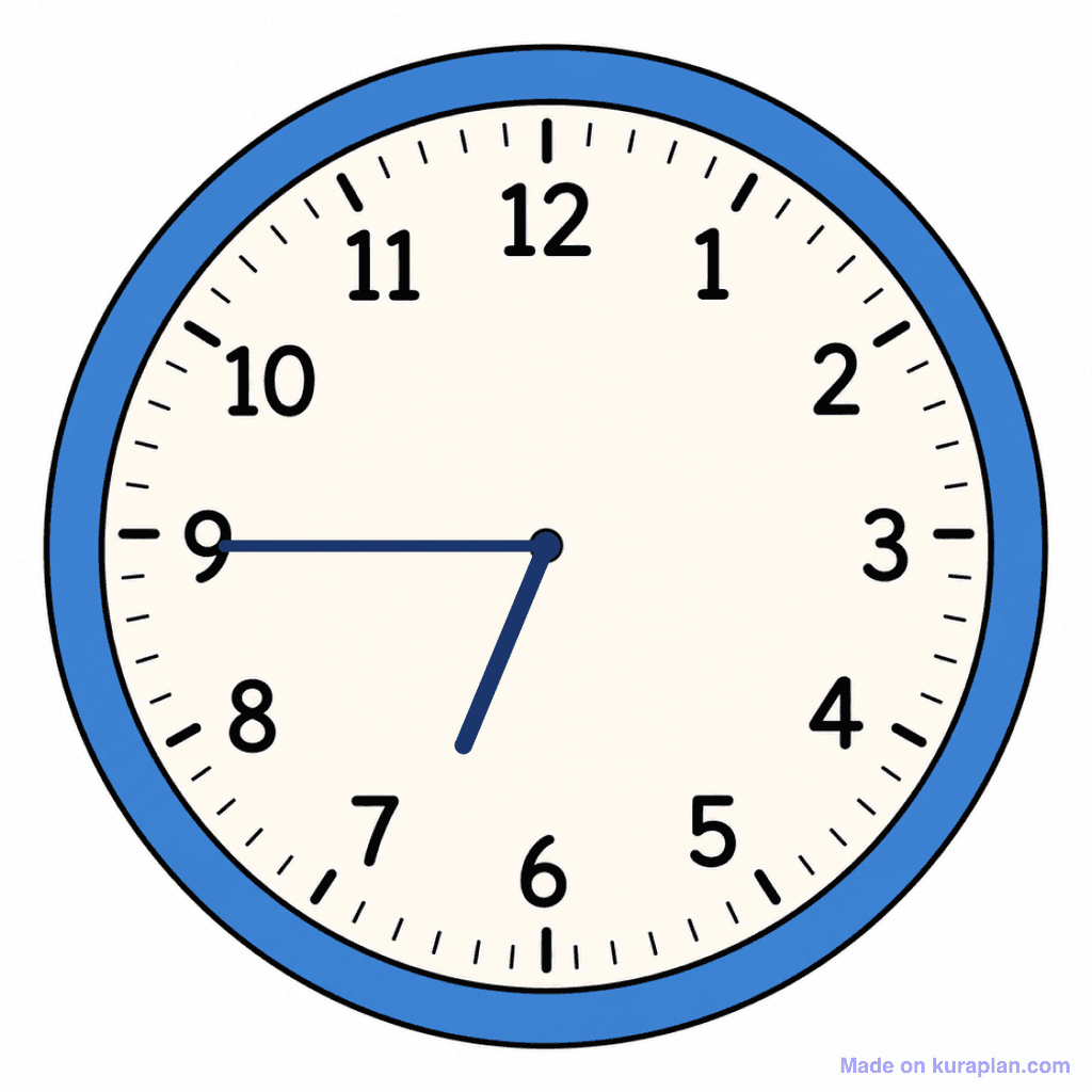 Clock Face — 6:45 (Quarter To 7)