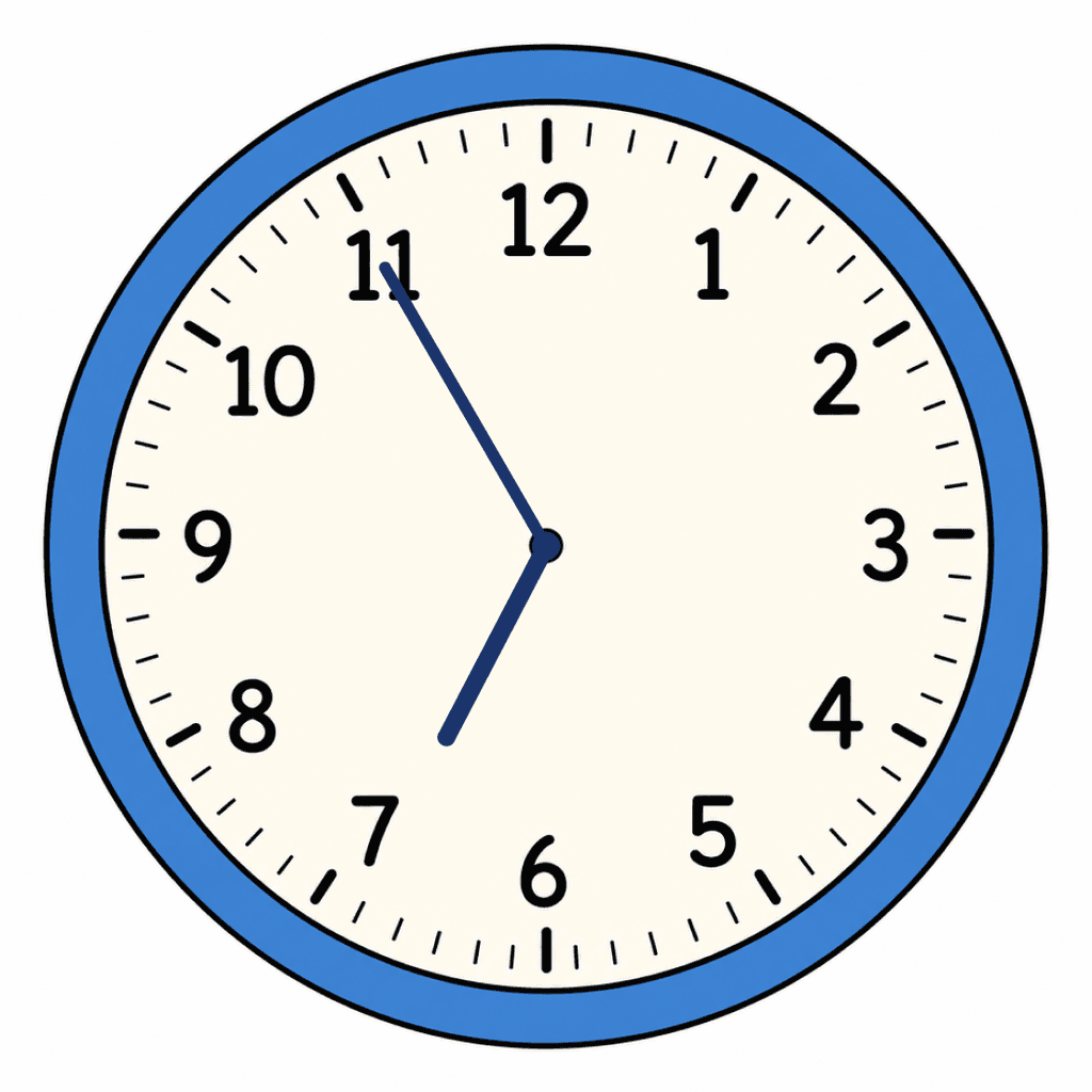 Clock Face — 6:55 (Five To 7)