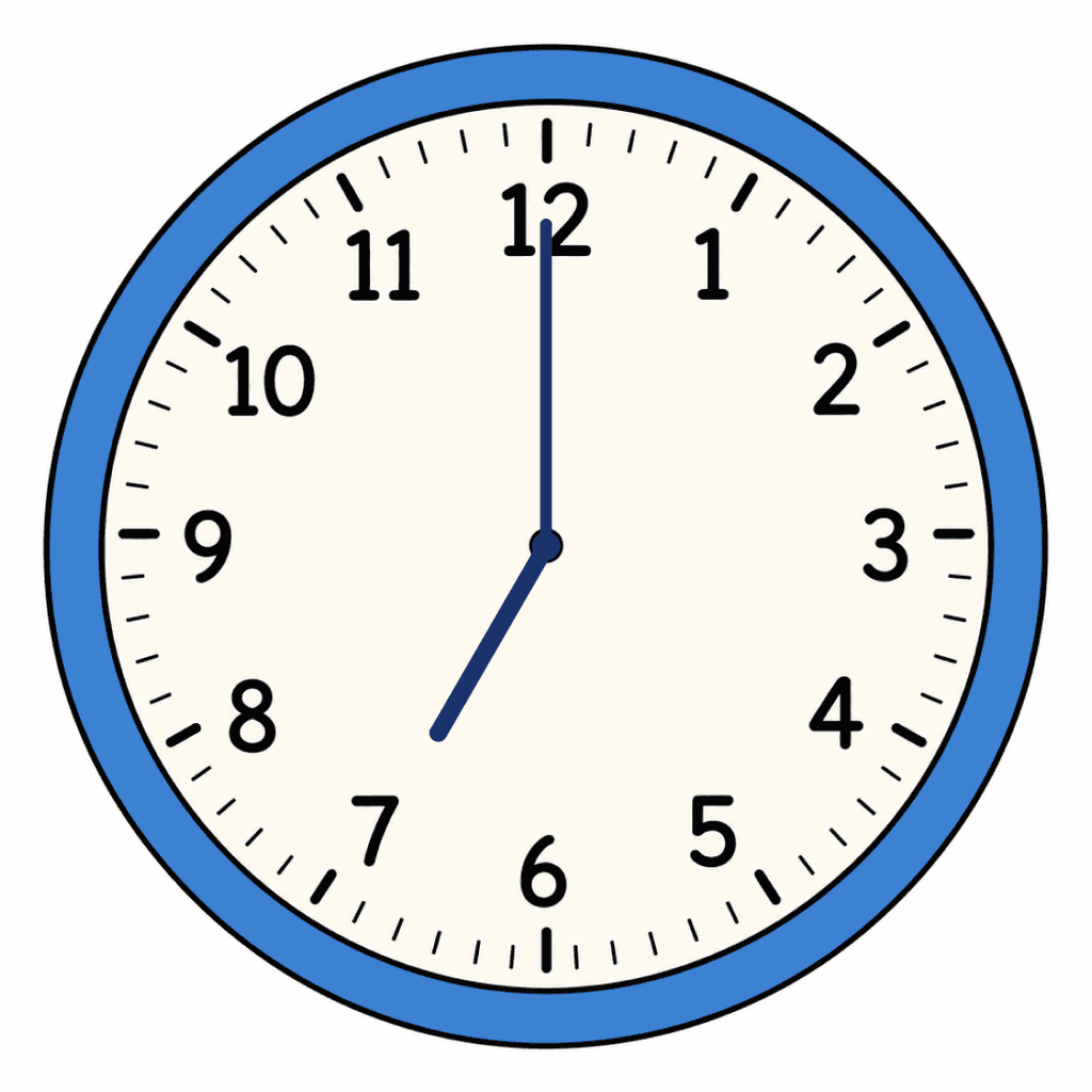 Clock Face — 7:00 (7 O'Clock)