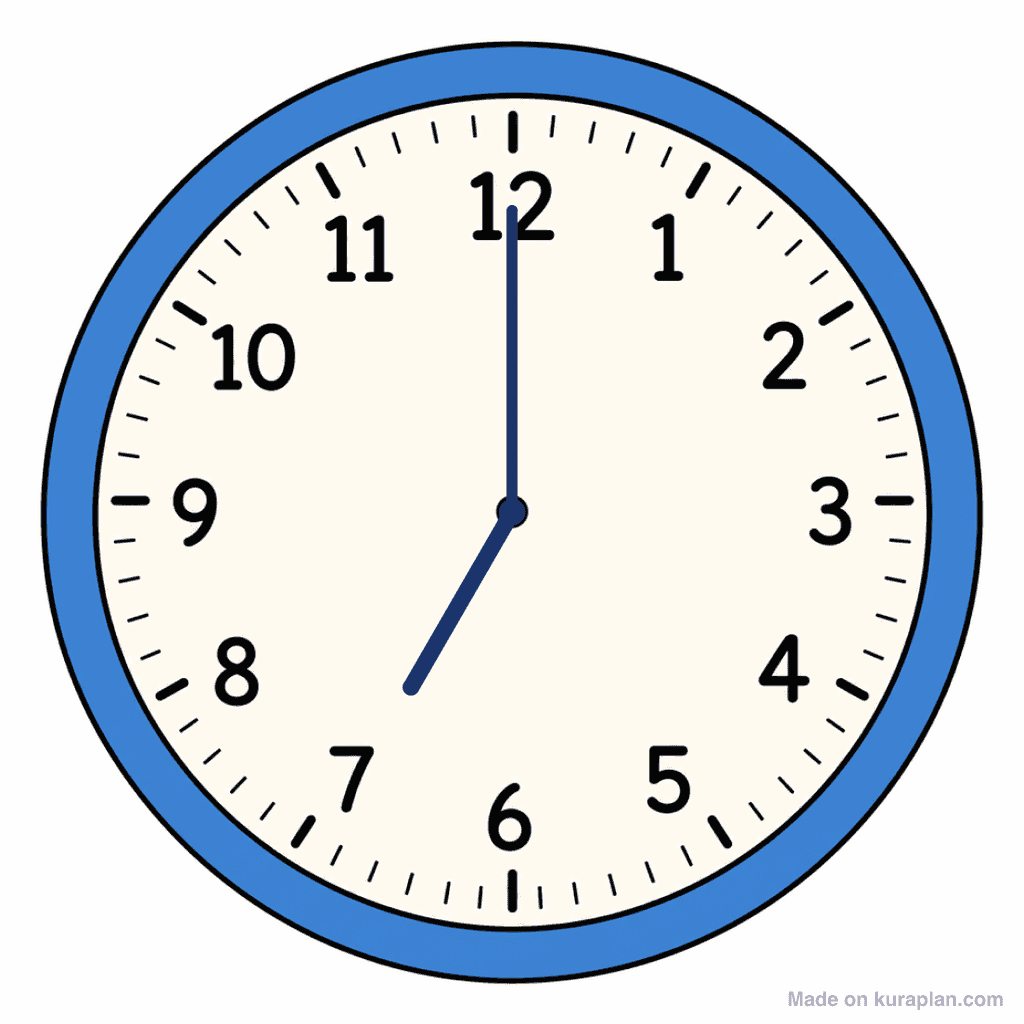 Clock Face — 7:00 (7 O'Clock)
