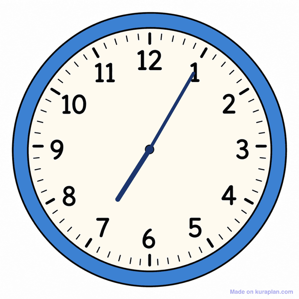 Clock Face — 7:05 (Five Past 7)