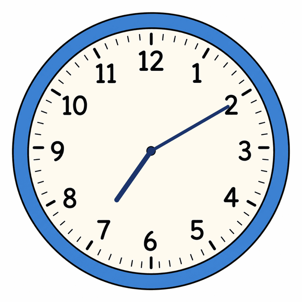 Clock Face — 7:10 (Ten Past 7)