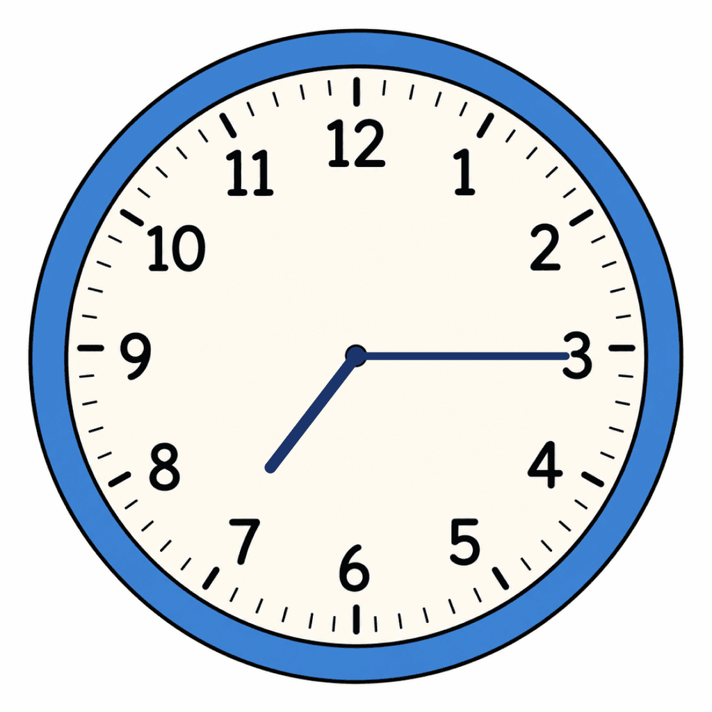 Clock Face — 7:15 (Quarter Past 7)