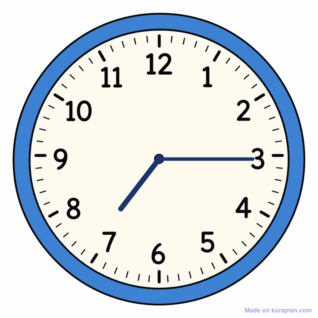 Clock Face — 7:15 (Quarter Past 7)