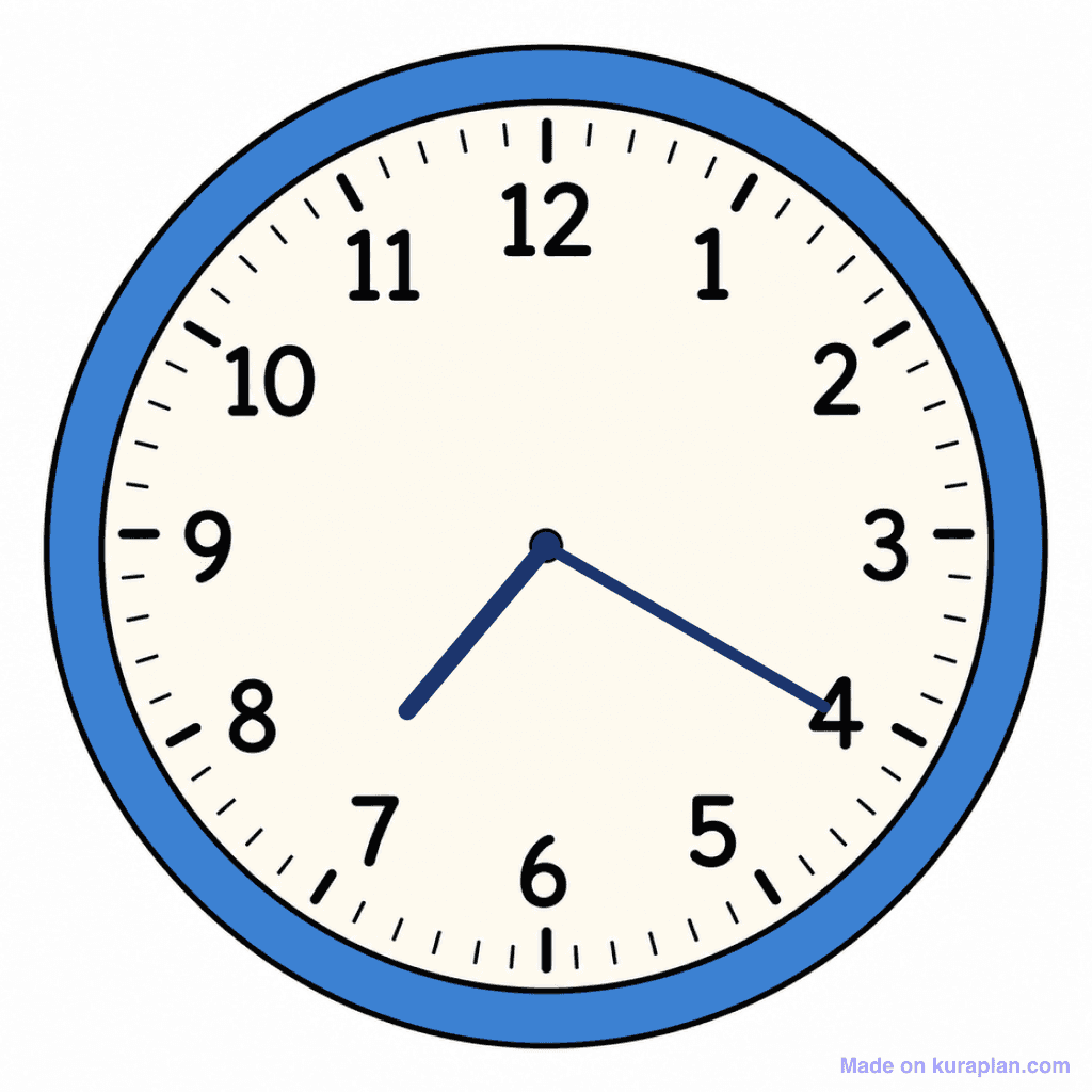 Clock Face — 7:20 (Twenty Past 7)