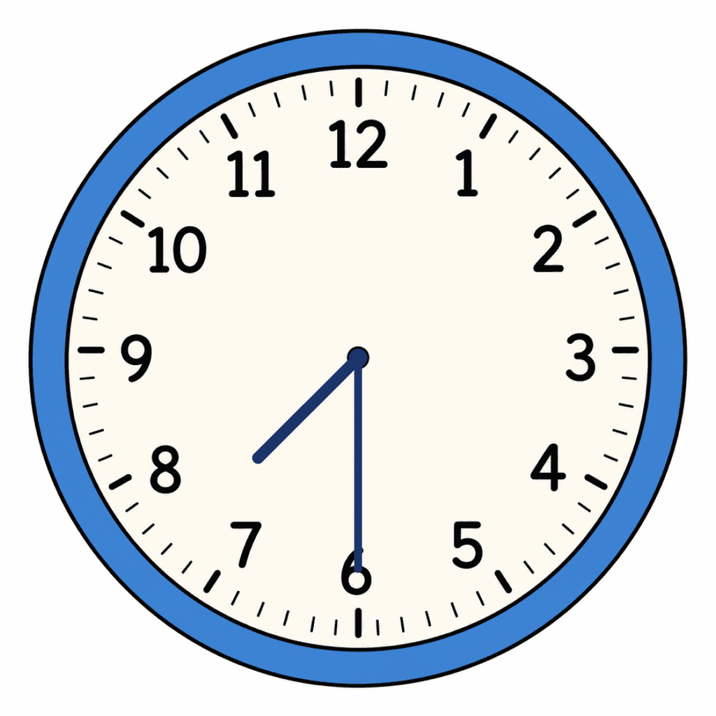 Clock Face — 7:30 (Half Past 7)