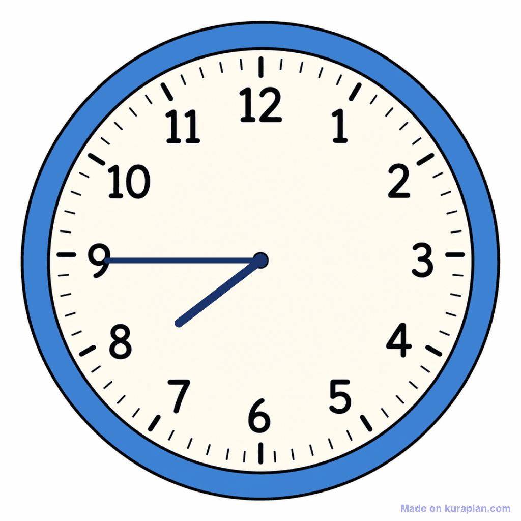Clock Face — 7:45 (Quarter To 8)