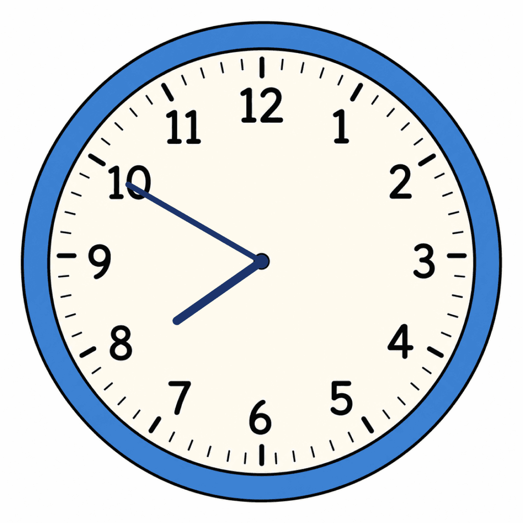 Clock Face — 7:50 (Ten To 8)