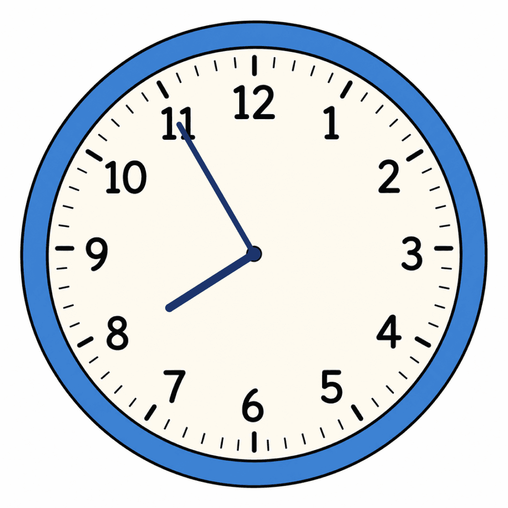 Clock Face — 7:55 (Five To 8)