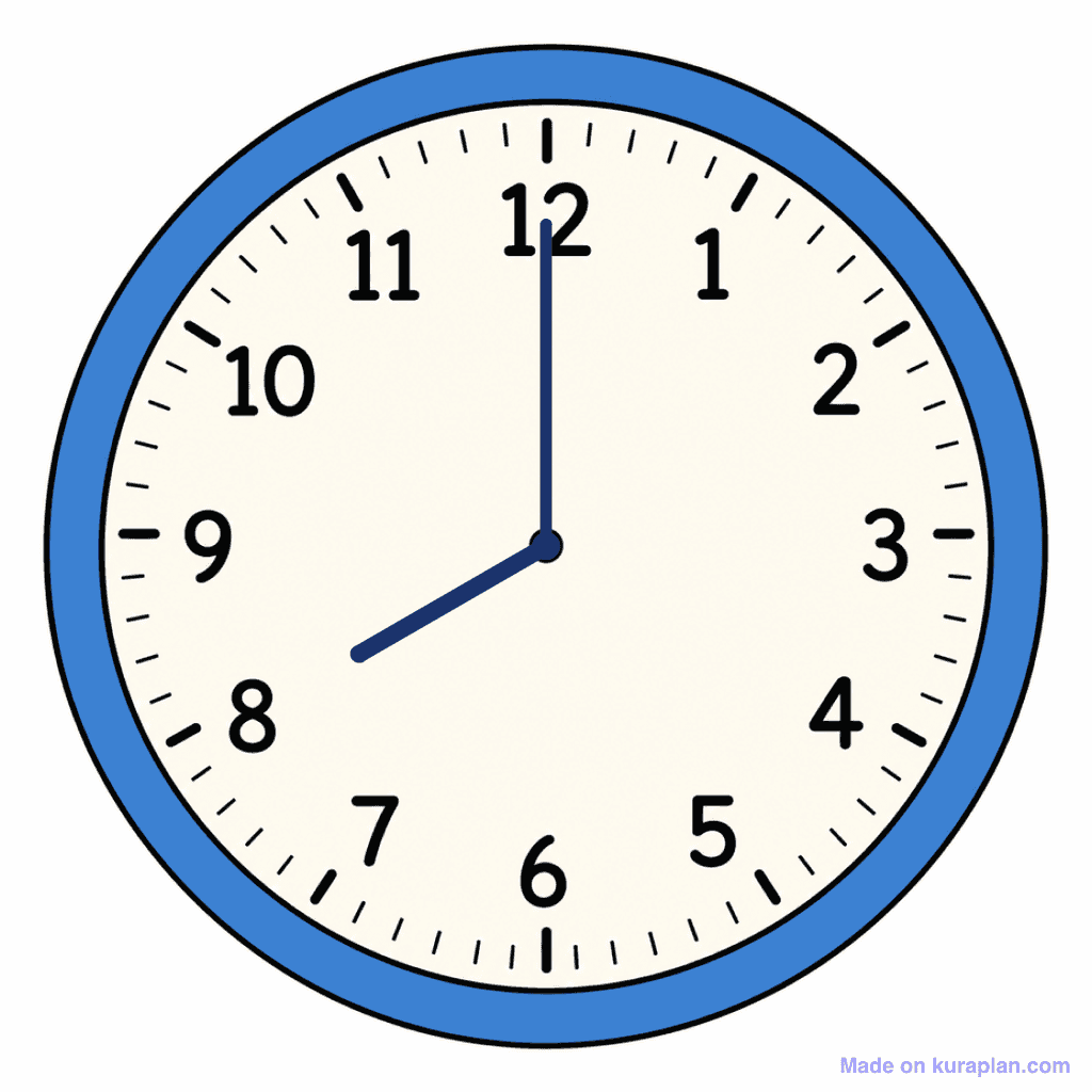 Clock Face — 8:00 (8 O'Clock)