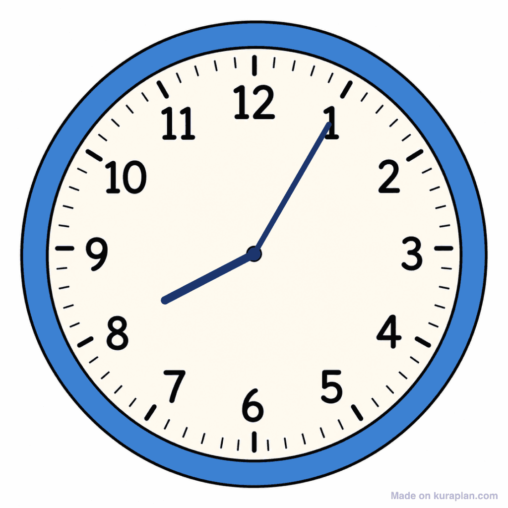 Clock Face — 8:05 (Five Past 8)