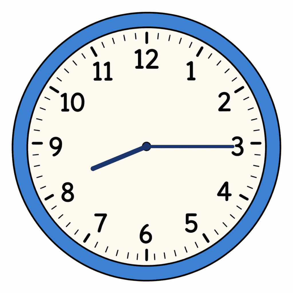 Clock Face — 8:15 (Quarter Past 8)