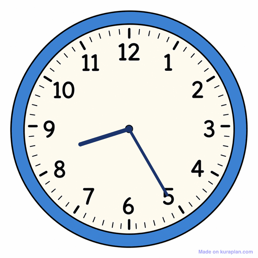 Clock Face — 8:25 (Twenty-Five Past 8)