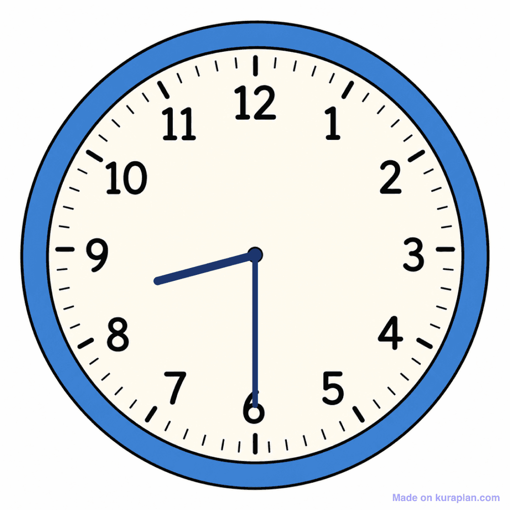 Clock Face — 8:30 (Half Past 8)