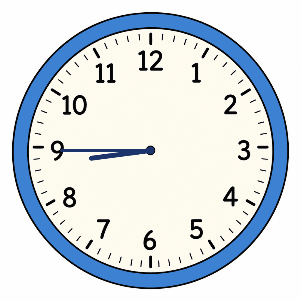Clock Face — 8:45 (Quarter To 9)