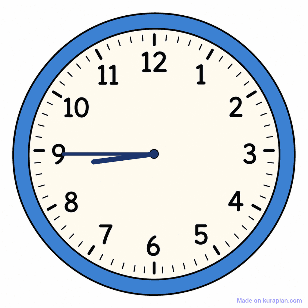 Clock Face — 8:45 (Quarter To 9)