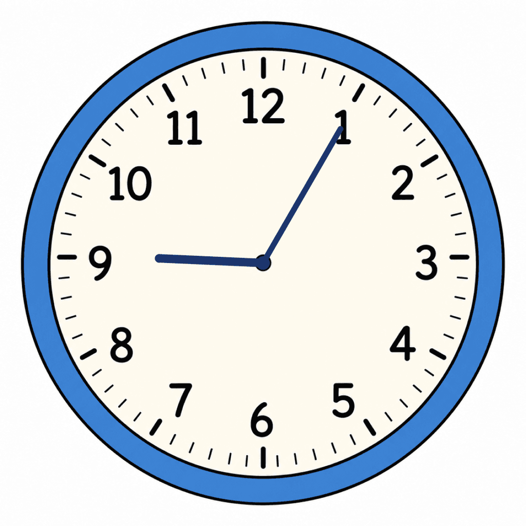Clock Face — 9:05 (Five Past 9)
