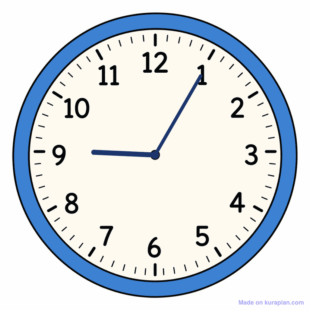 Clock Face — 9:05 (Five Past 9)