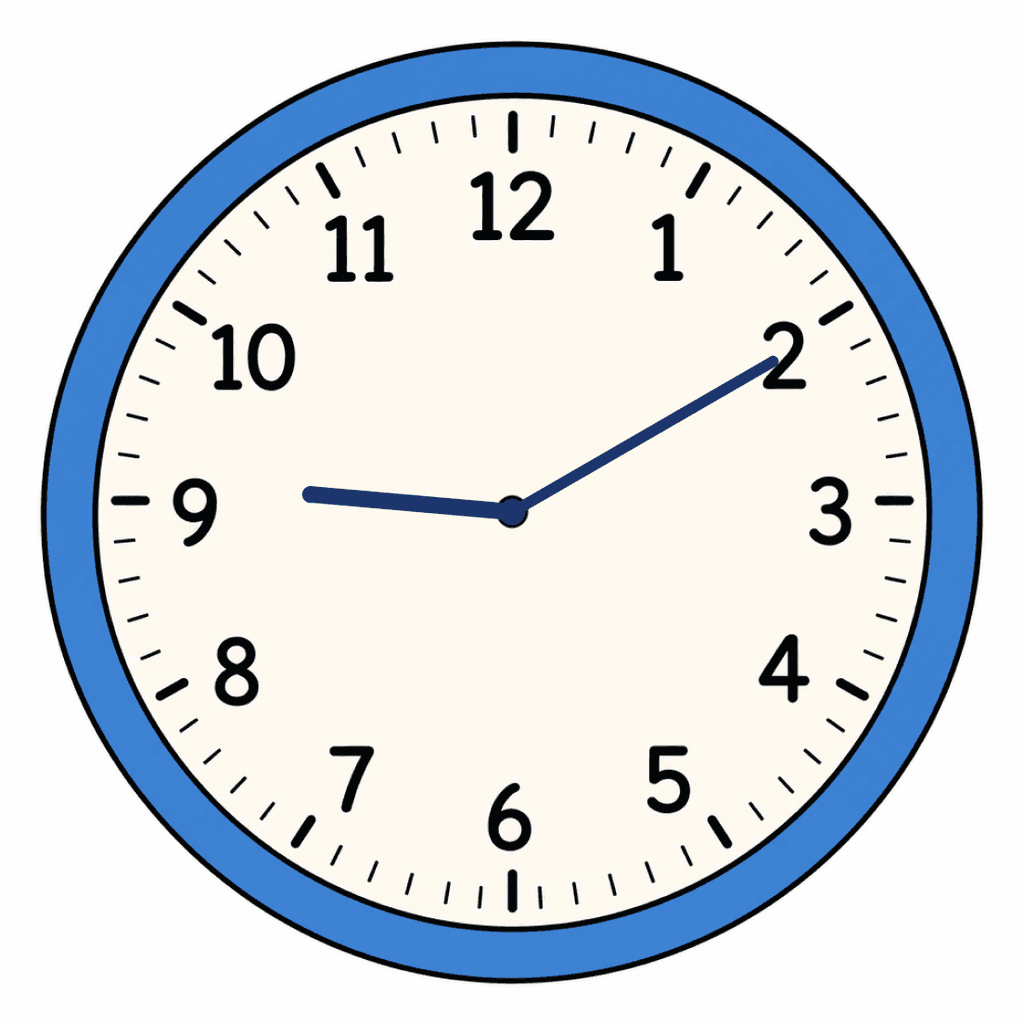 Clock Face — 9:10 (Ten Past 9)