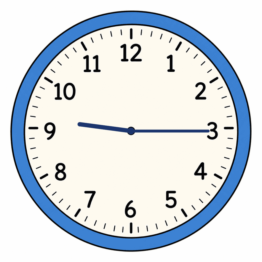 Clock Face — 9:15 (Quarter Past 9)