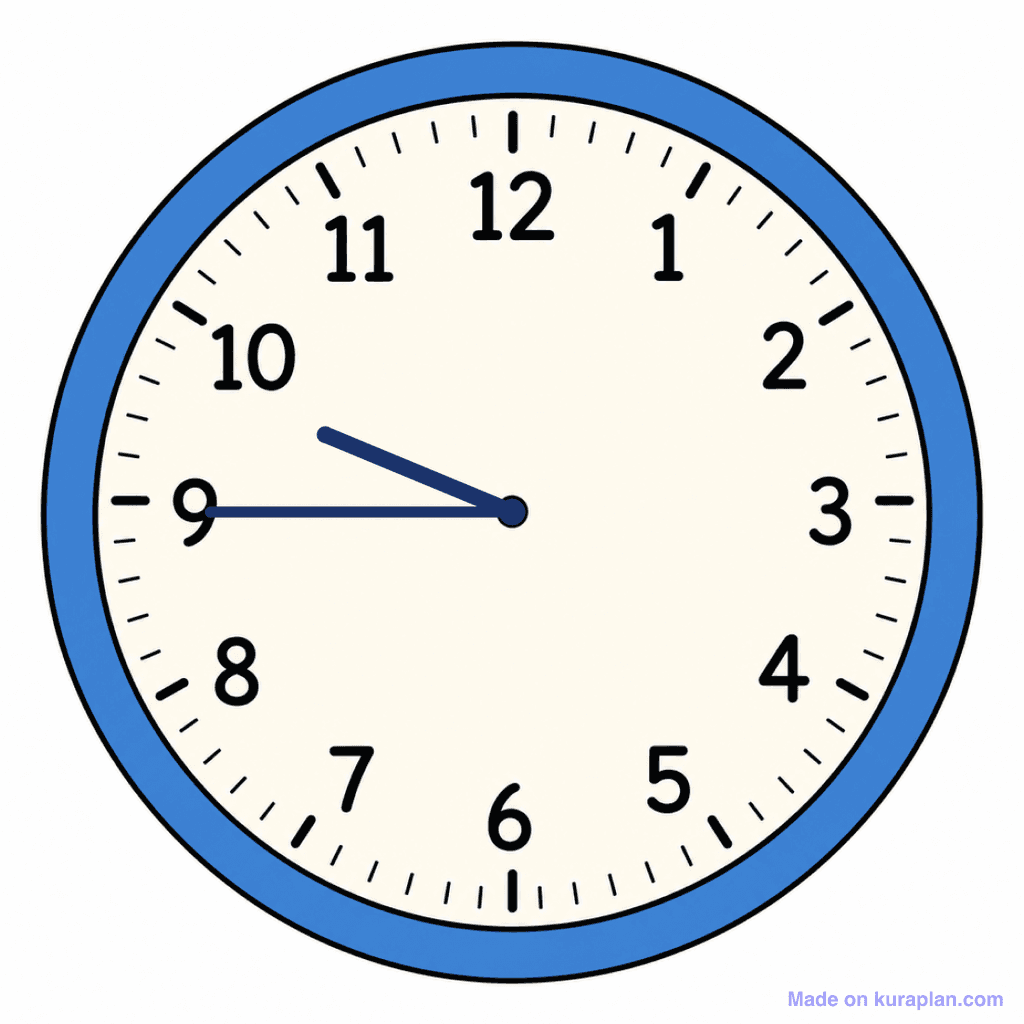 Clock Face — 9:45 (Quarter To 10)