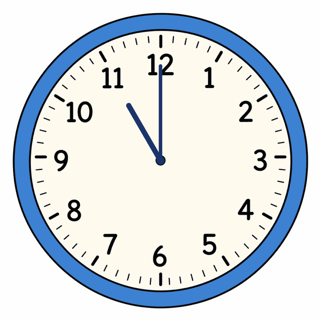 Clock Face — 11:00 (11 O'Clock)