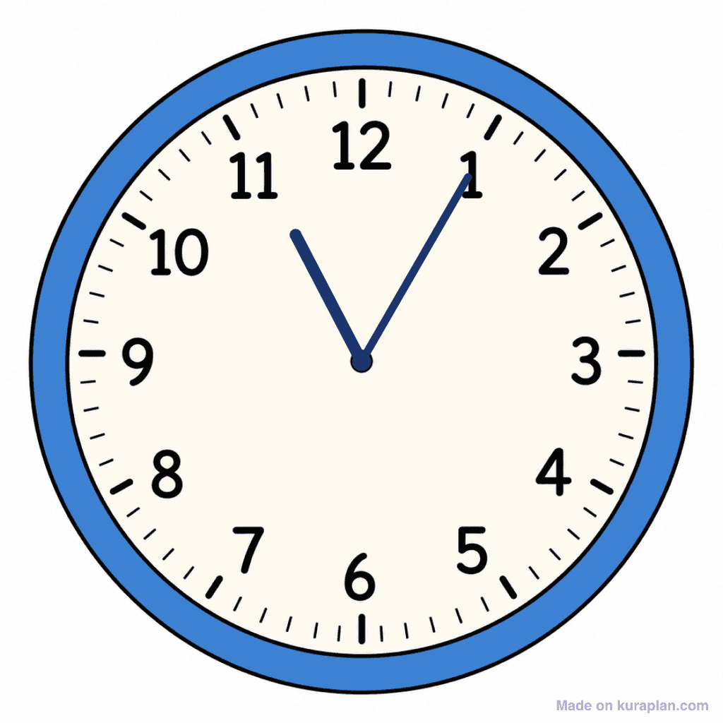 Clock Face — 11:05 (Five Past 11)