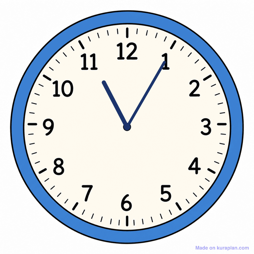 Clock Face — 11:05 (Five Past 11)