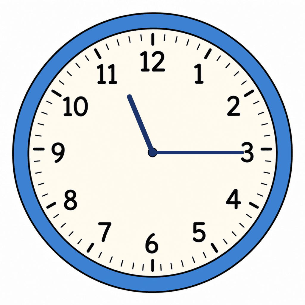 Clock Face — 11:15 (Quarter Past 11)