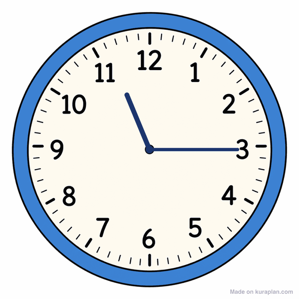 Clock Face — 11:15 (Quarter Past 11)