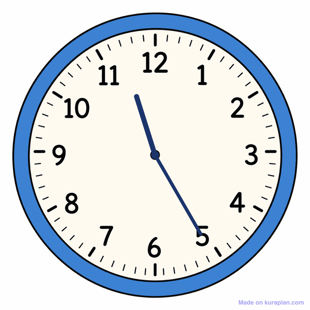 Clock Face — 11:25 (Twenty-Five Past 11)