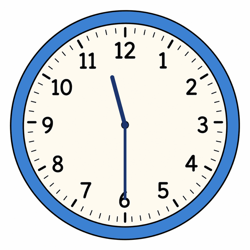 Clock Face — 11:30 (Half Past 11)