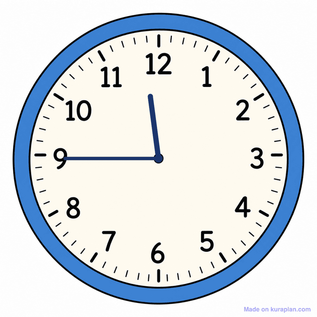 Clock Face — 11:45 (Quarter To 12)