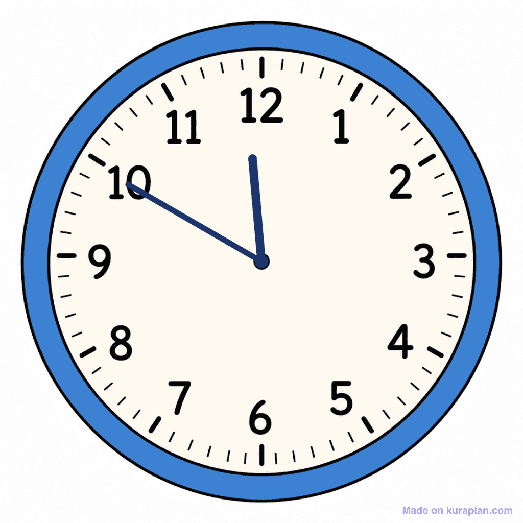 Clock Face — 11:50 (Ten To 12)