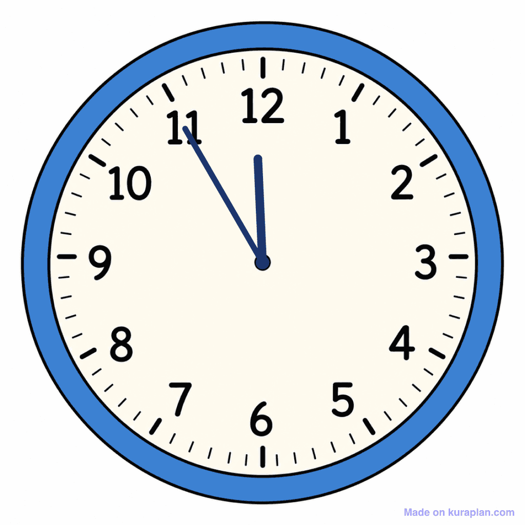 Clock Face — 11:55 (Five To 12)