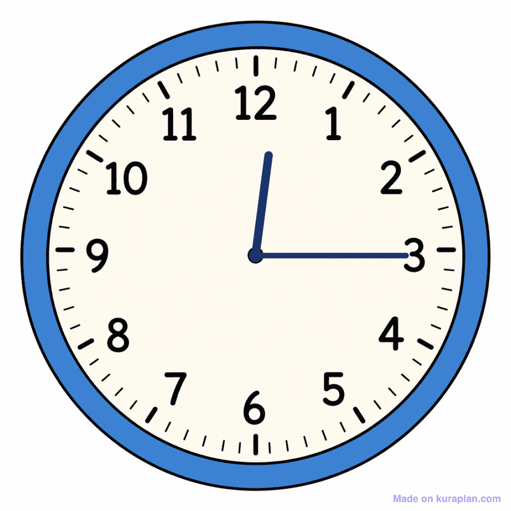 Clock Face — 12:15 (Quarter Past 12)