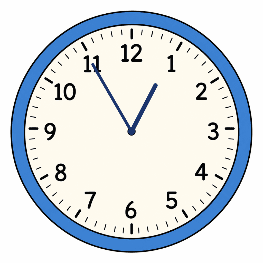 Clock Face — 12:55 (Five To 1)