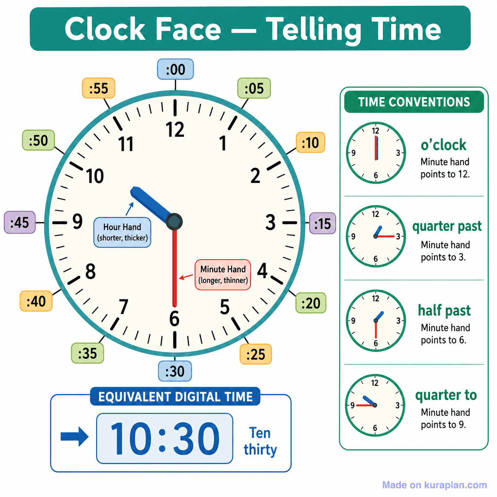 Clock Face — Telling Time (simple)