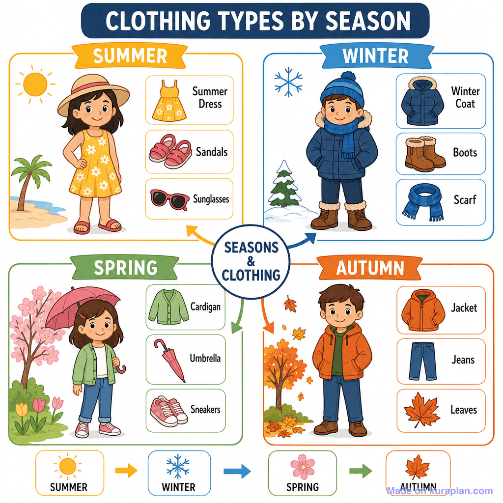 Clothing Types by Season (detailed)