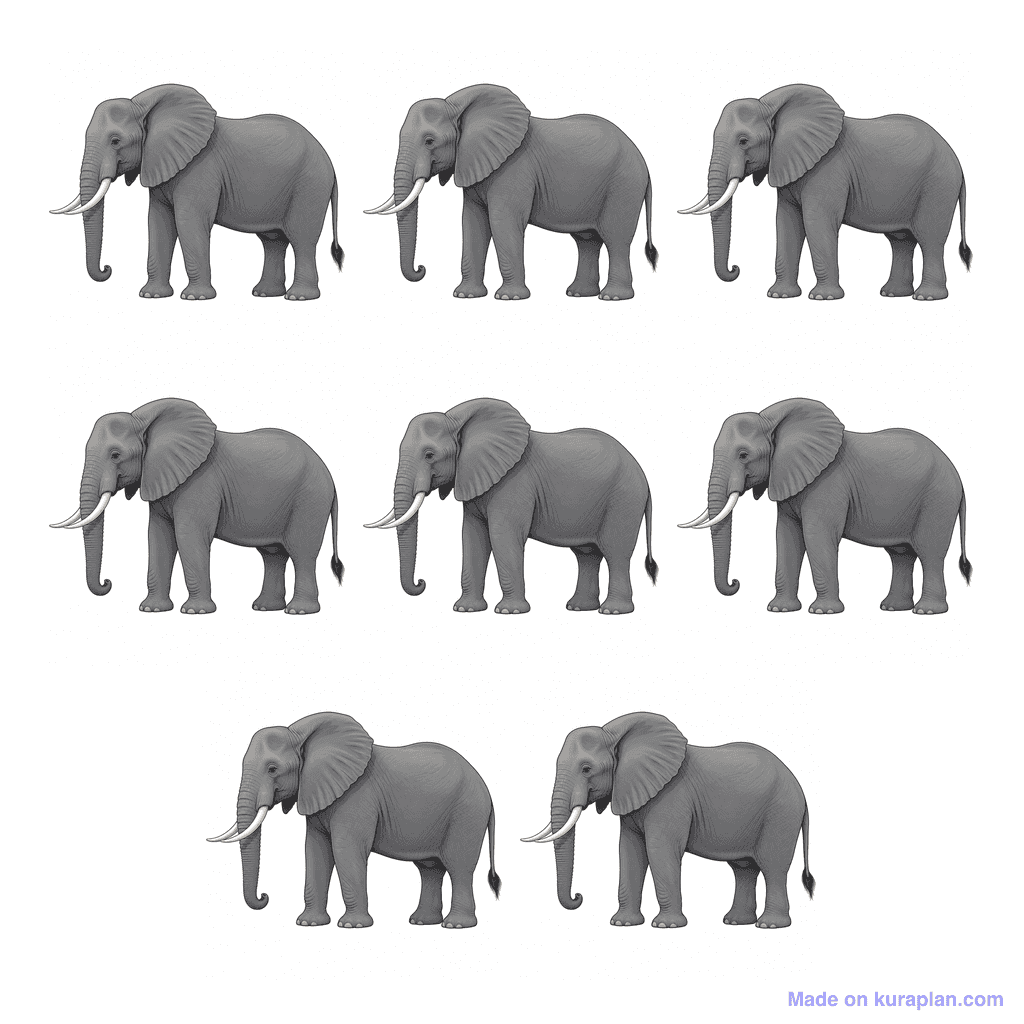 Collection — 8 elephants