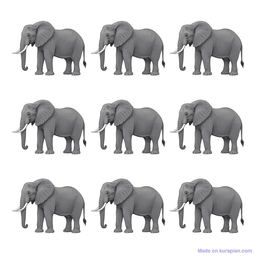 Collection — 9 elephants