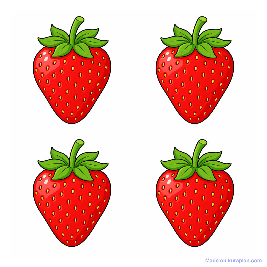 Collection — 4 strawberries