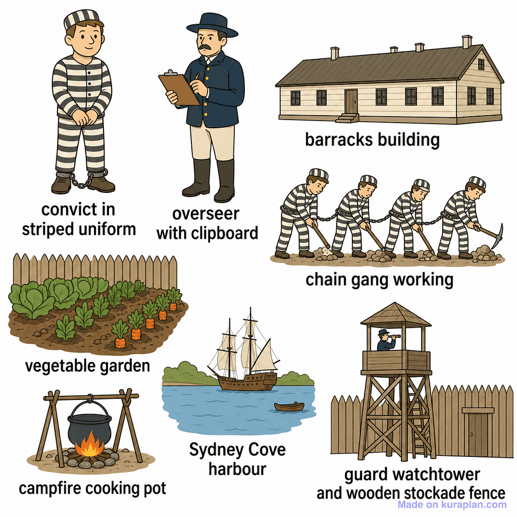 Convict Daily Life in a Penal Colony (simple)