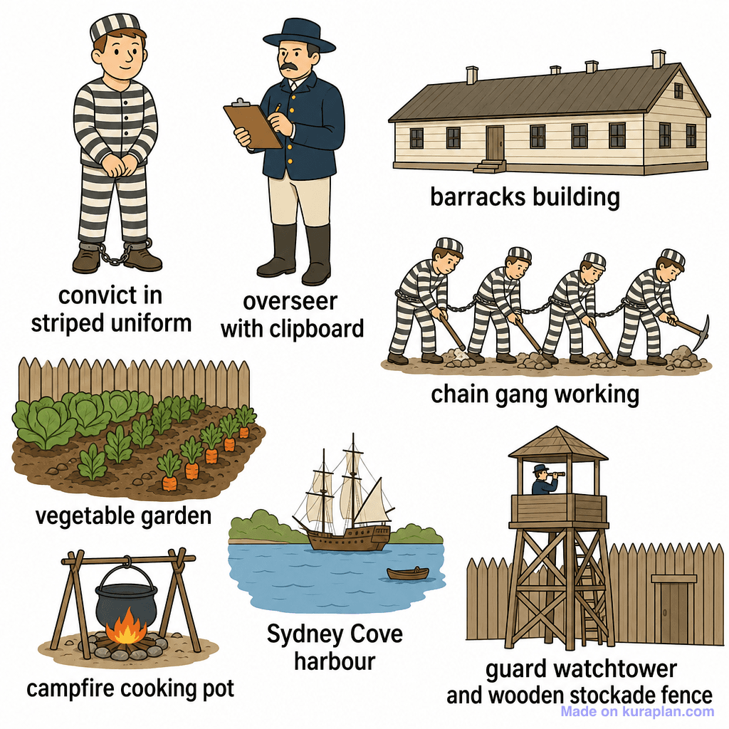 Convict Daily Life in a Penal Colony (simple)