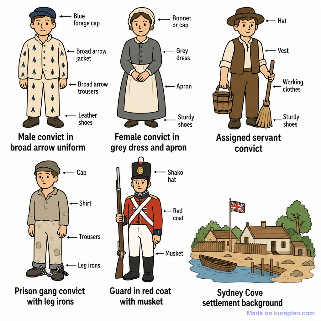 Convicts & Early Sydney Penal Colony Uniforms (simple)