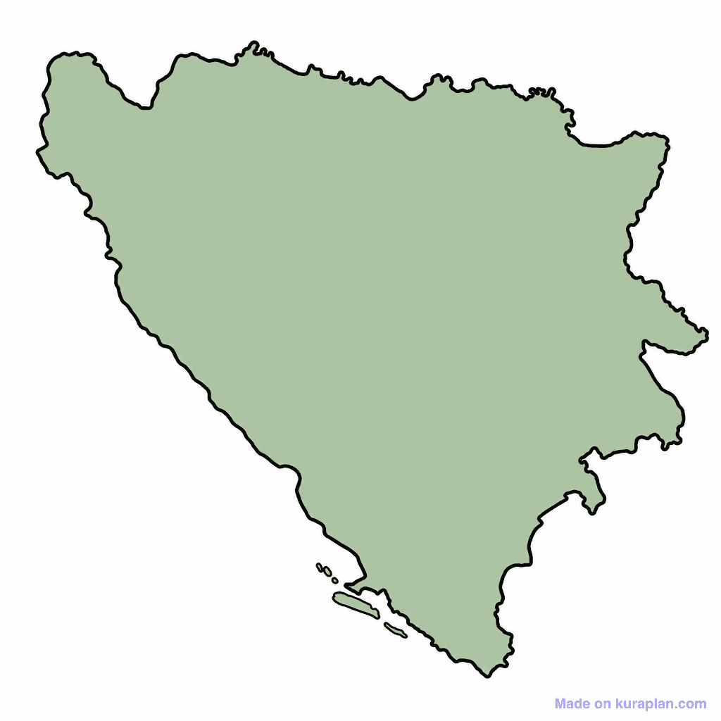 Bosnia and Herzegovina Map Outline