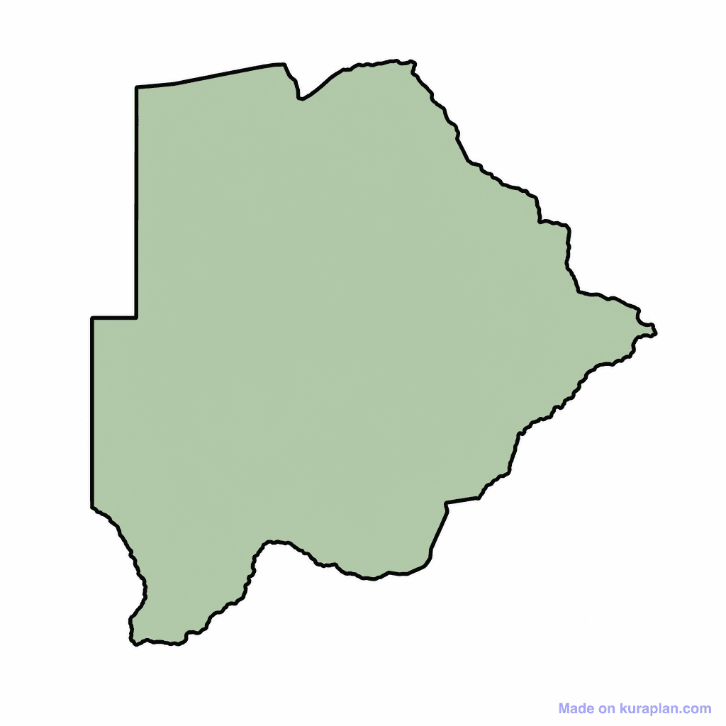 Botswana Map Outline