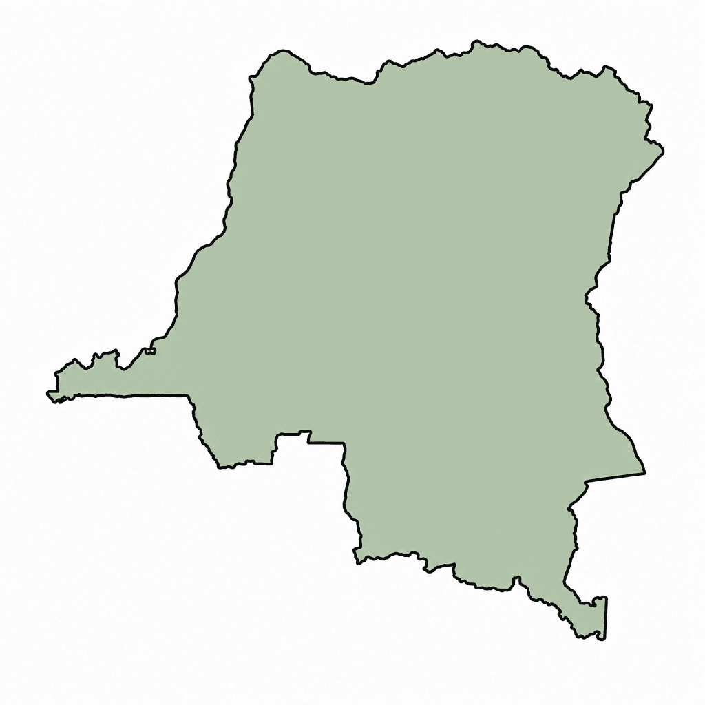 Democratic Republic of the Congo Map Outline