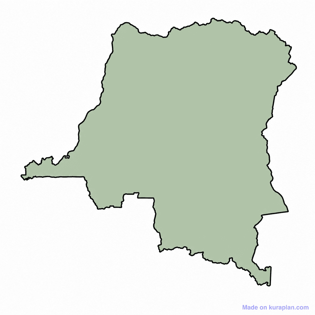 Democratic Republic of the Congo Map Outline